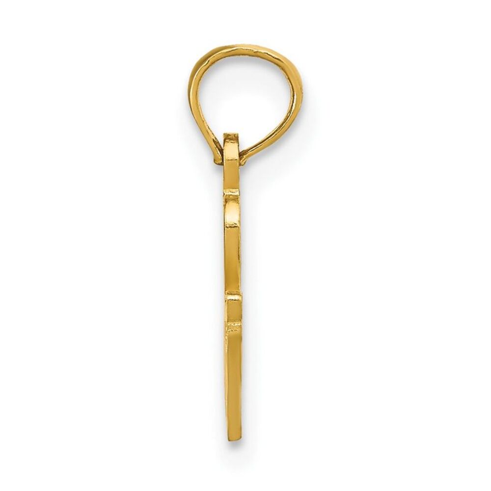 10k Yellow Gold Solid Tennessee State Pendant - image 2